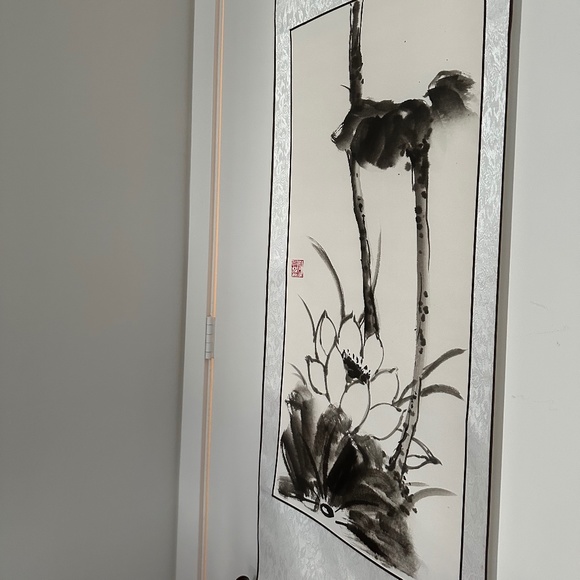 Traditional lotus chinese painting/watercolour on silk scroll 🪷 - Picture 3 of 7